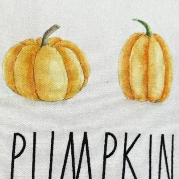 Rae Dunn Hey There Pumpkin Throw Feather Filled Pillow Yellow White Cotton NWOT - Picture 2 of 8